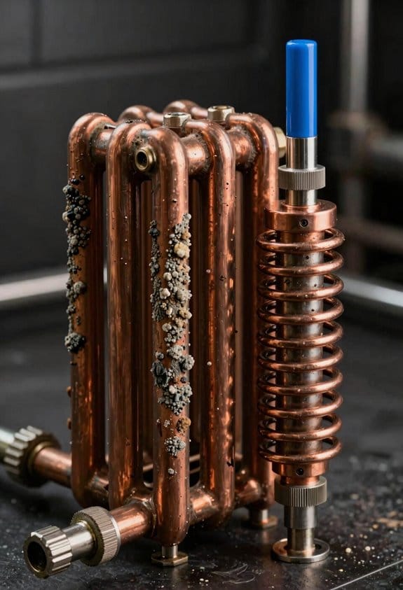heat induced mineral scale buildup